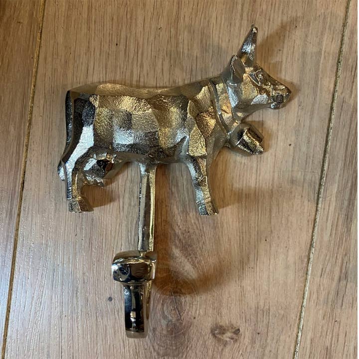1-hook cow aluminum coat hook for wholesale by LES SCULPTEURS DU LAC