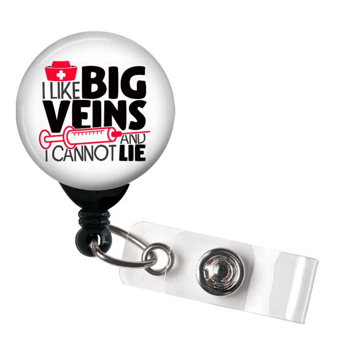 Good Girl Gone Badge - Wholesale Badge Accessory - Women's - I Like Big Veins & I Cannot Lie Badge Reel, Phlebotomy Badge