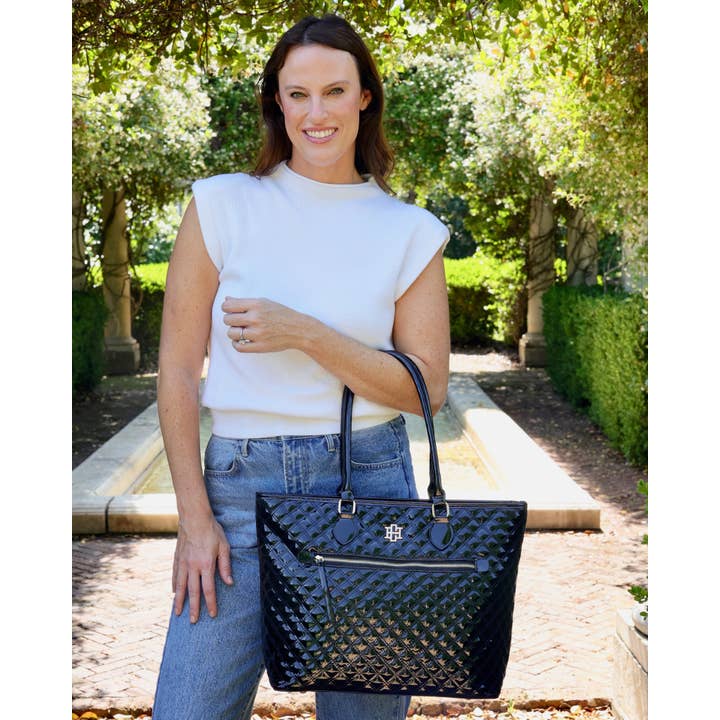 Caroline Hill - Wholesale Tote Bag - Women's - Jayden Tote Black Patent SQ9