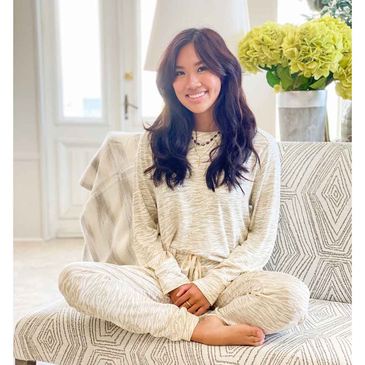 The Royal Standard - Vente Pantalon d'intérieur/de jogging – femme - Pantalon de jogging décontracté à rayures tigrées, blanc cassé/Shell -Asst.1