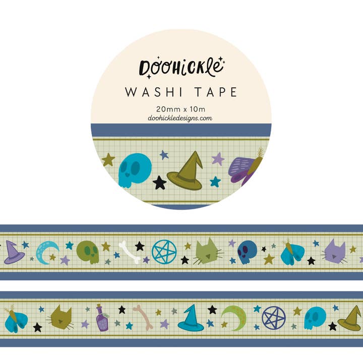 Green Witching Hour Element Washi Tape for wholesale by Doohickle Designs