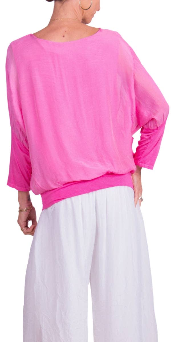 Gigi Moda - Vente Chemisier – femme - Blouse en soie à manches longues et col en V avec taille à bandes37