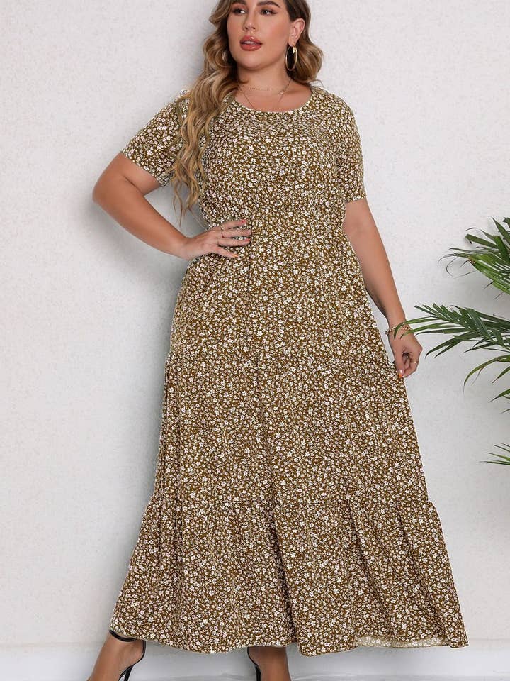 NINEXIS - Wholesale Dress - Women's - CWDMD3209_PLUS SIZE PRINTED ROUND NECK MAXI DRESS7
