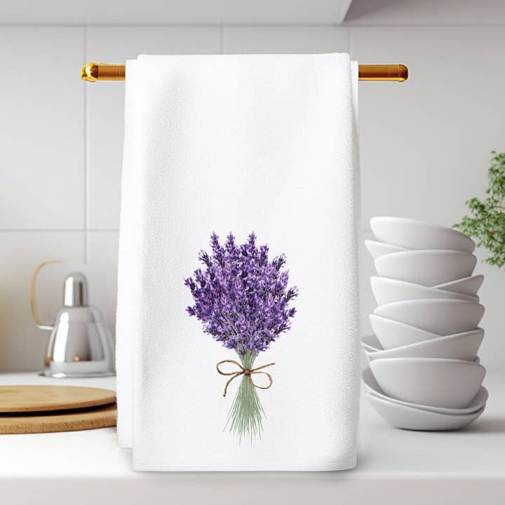 Fernville Creations - Wholesale Hand Towel - Lavender Towels for Kitchen, Bath, and Guest Use