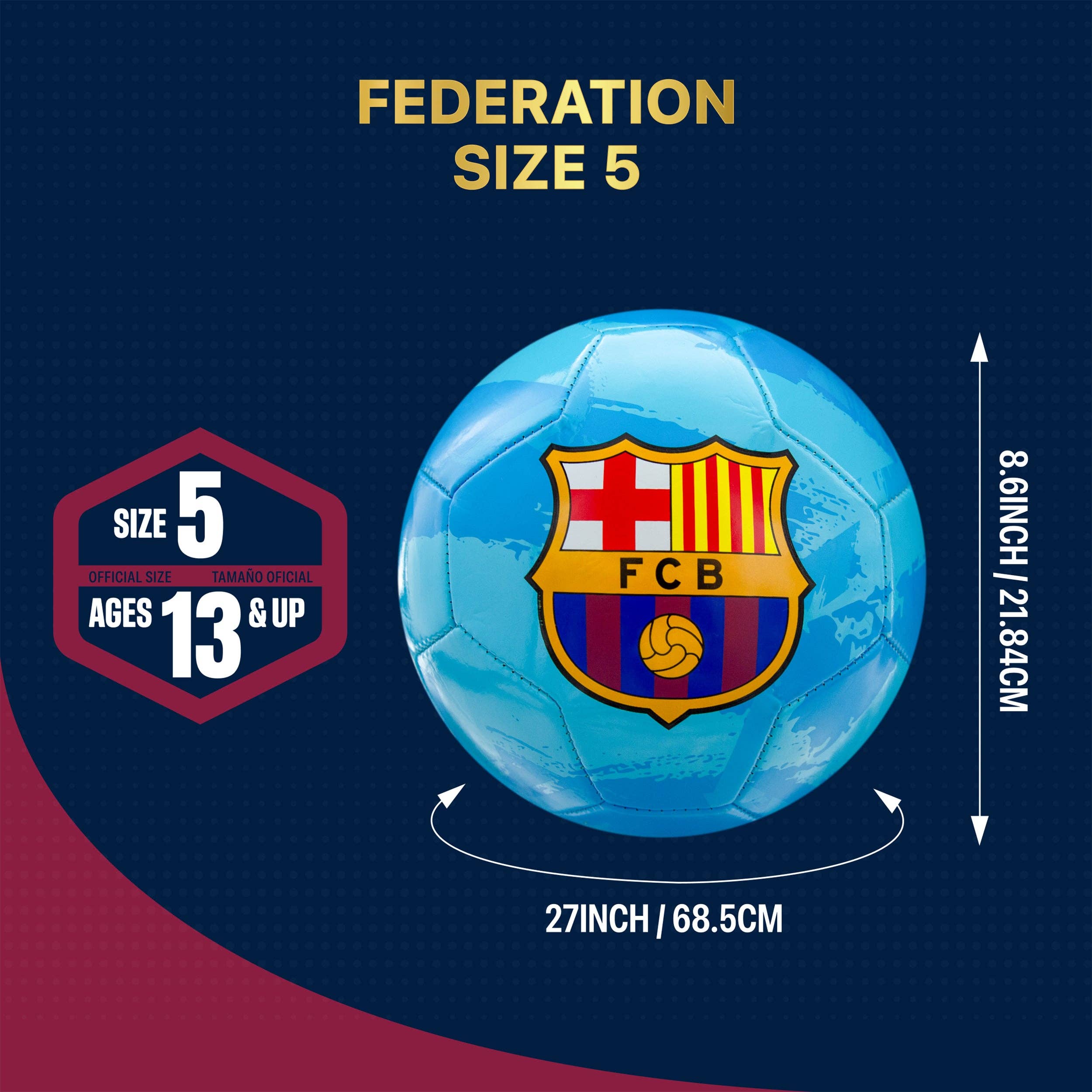 Icon Sports - Wholesale Sports ball - FC Barcelona Soccer Ball - FCB93BL12