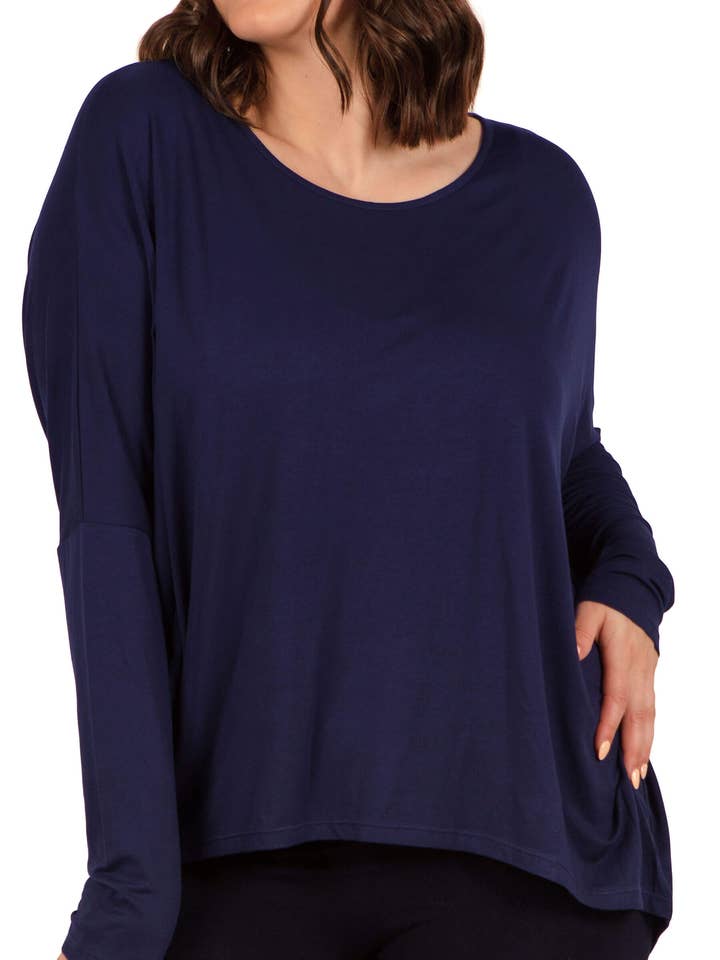 Bamboo Boat Neck Long Sleeve Top for wholesale by B Free AUSTRALIA