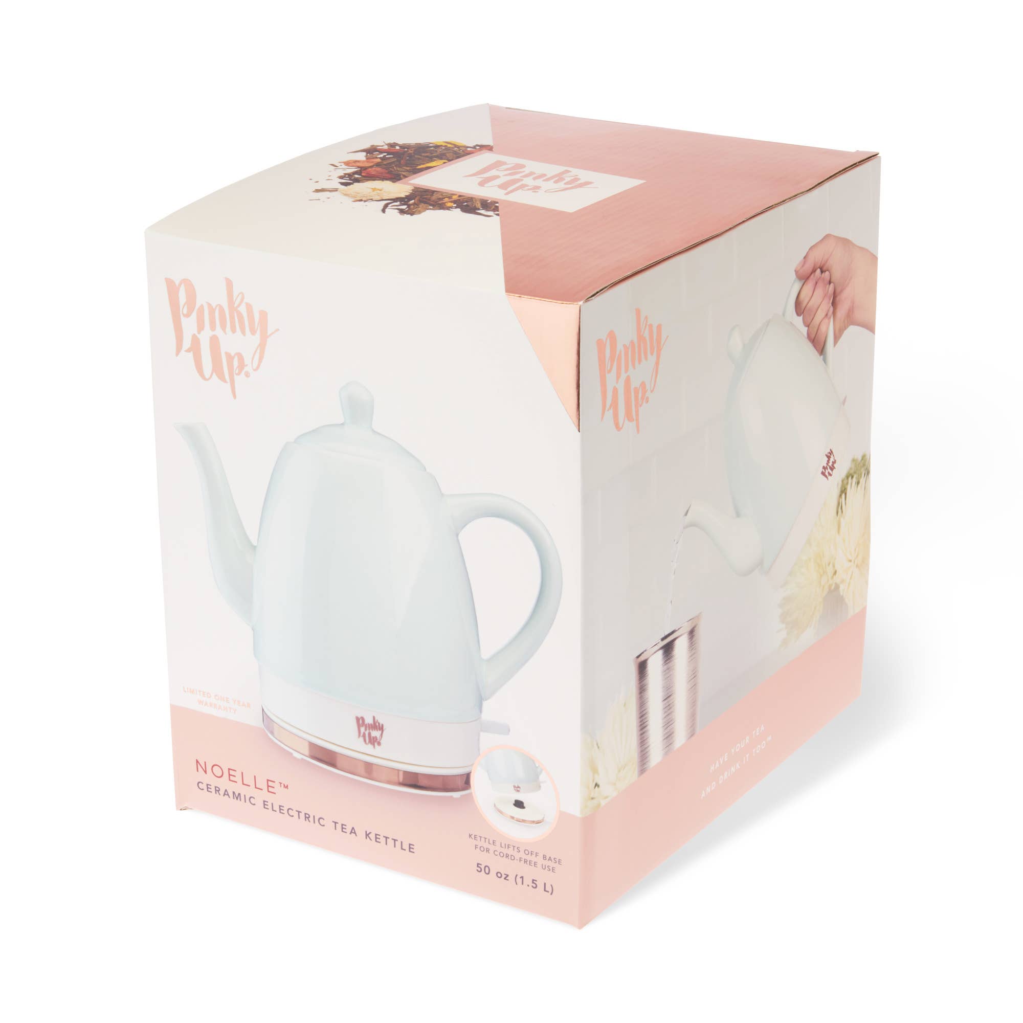 Pinky Up - Wholesale Tea Pot - Noelle™ Ceramic Electric Gooseneck Tea Kettle 50oz in Mint1