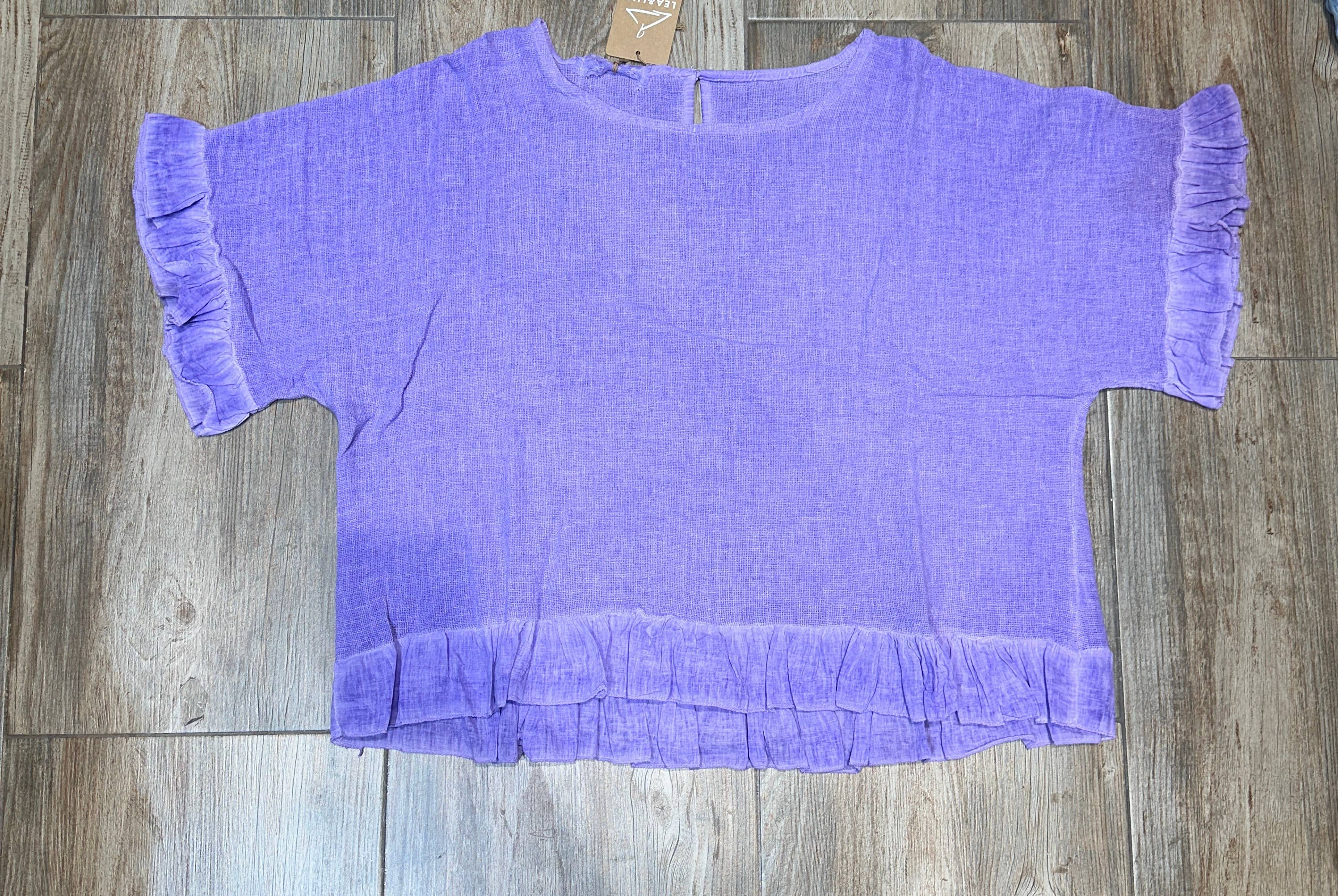 LÉA & LUC - Wholesale Blouse - Women's - Plain blouse in 50% Linen and 50% Cotton REF. 874727