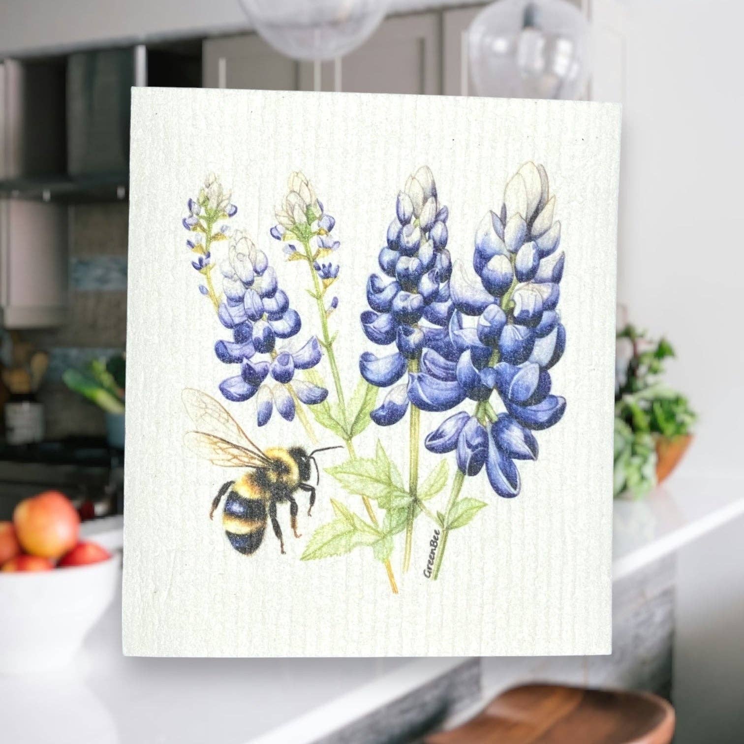 Green Bee Tea Towels - Wholesale Dishcloth - Bee Floral Towel | Kitchen Cloth | Swedish Dish Cloth2