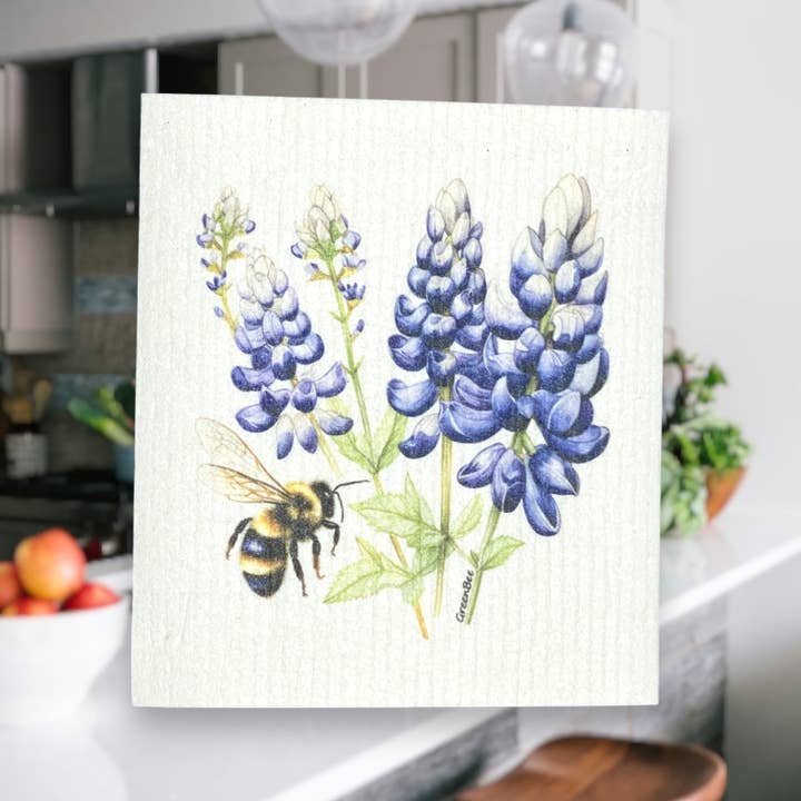 Green Bee Tea Towels - Wholesale Dishcloth - Bee Floral Towel | Kitchen Cloth | Swedish Dish Cloth2