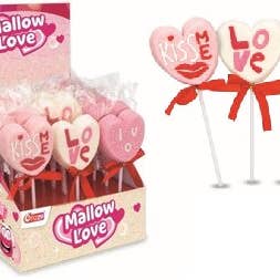 Sparkling vanilla-flavored marshmallow lollipops – Display pr for wholesale by LS GROUP