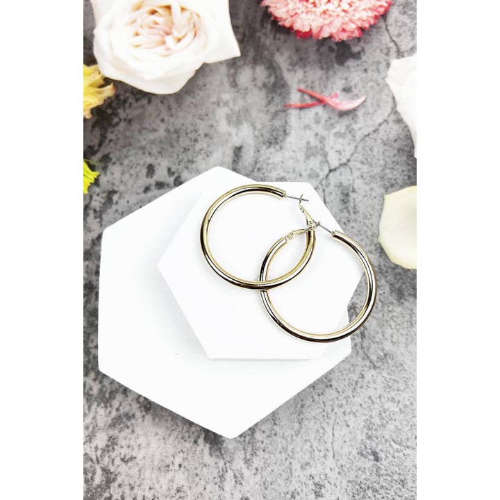 JHP Collection - Wholesale Hoop Earrings - 2 INCHES HOLLOW ROUND HOOP EARRING
