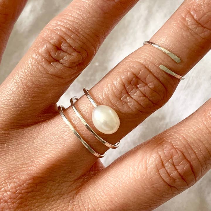 Aspekto Jewelry – Engroshandel Smykkesæt – Perle Spiral Ring sæt