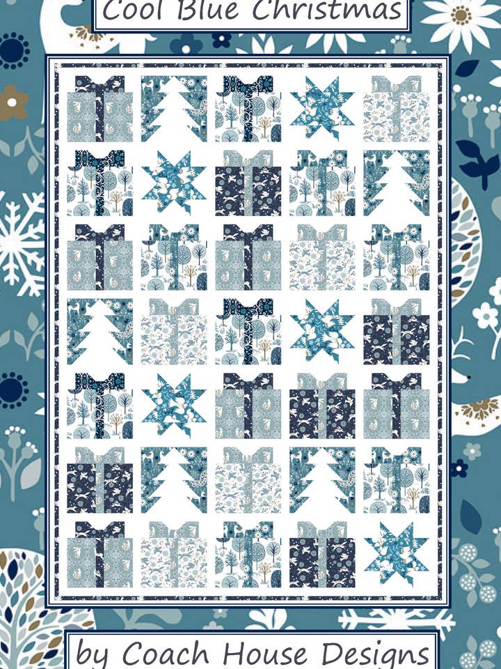Motif de courtepointe de Noël bleu frais (précommande) pour la vente par Coach House Designs