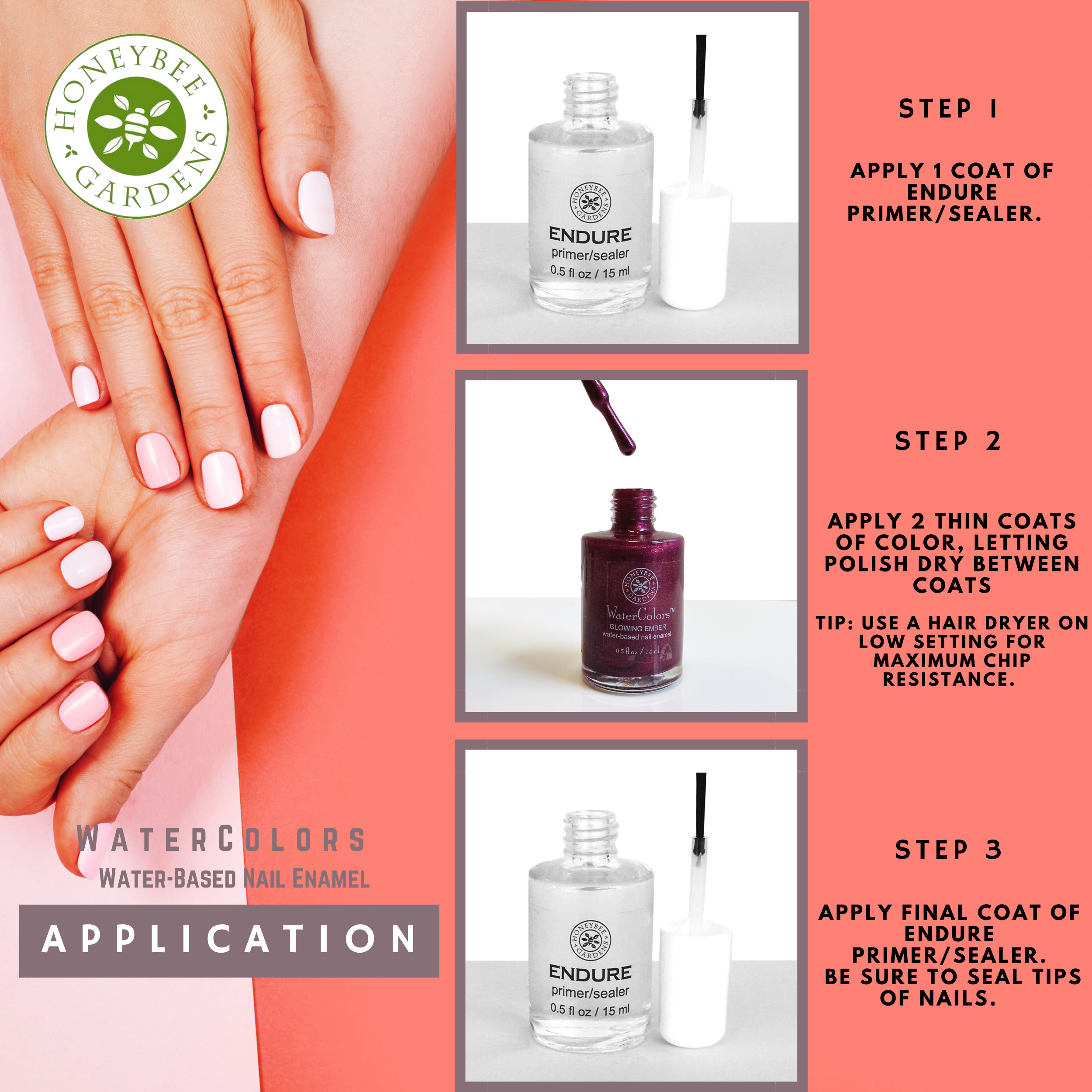 Honeybee Gardens Natural Cosmetics & Body Care - Wholesale Nail Polish - WaterColors Nail Enamel28