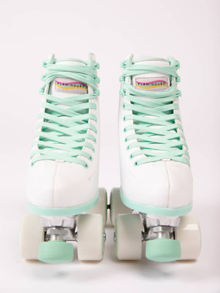 Flamingueo - Wholesale Roller Skates - Women's - Retro 4-Wheel Skates Unisex Durable White/Blue Color7