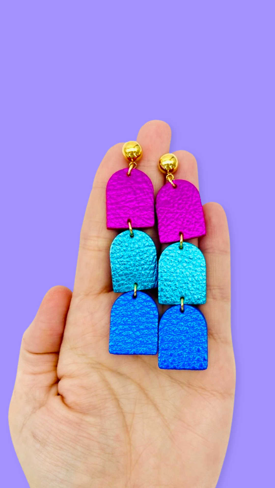 Polka Polly - Wholesale Dangle earrings - Scotch Multi - Pink Aqua Blue1