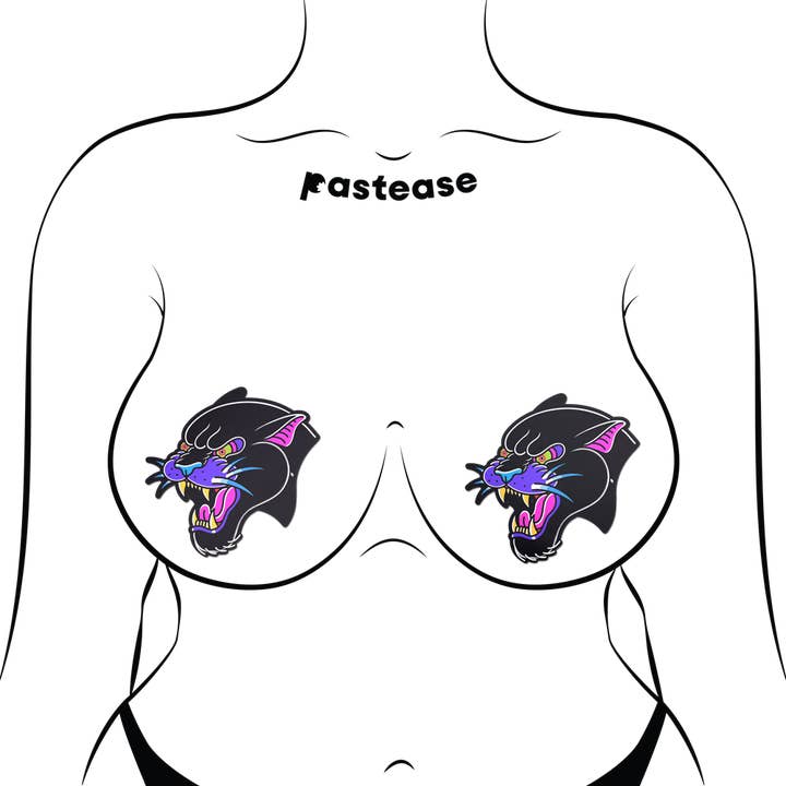 Pastease® - Vente Cache-téton – femme - Pâtisseries Diamond Thom™ Black Panthère Rugissante Cougar2