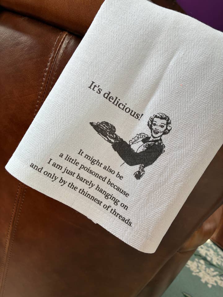 It's Deliciously Poisoned Tea Towel for wholesale by Lilybranch