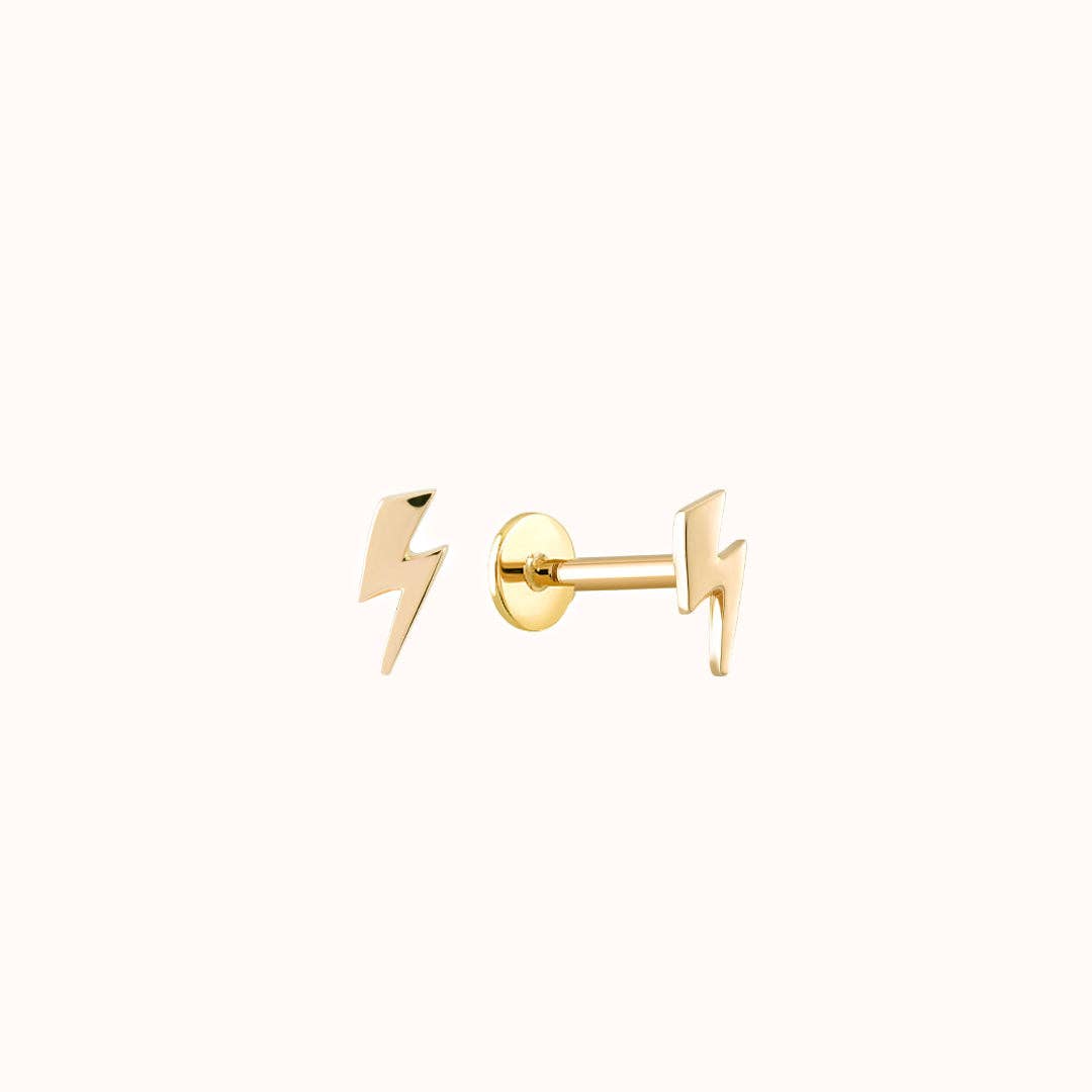 Zayla - Wholesale Stud/Post Earrings - Lightning Flatback Stud0