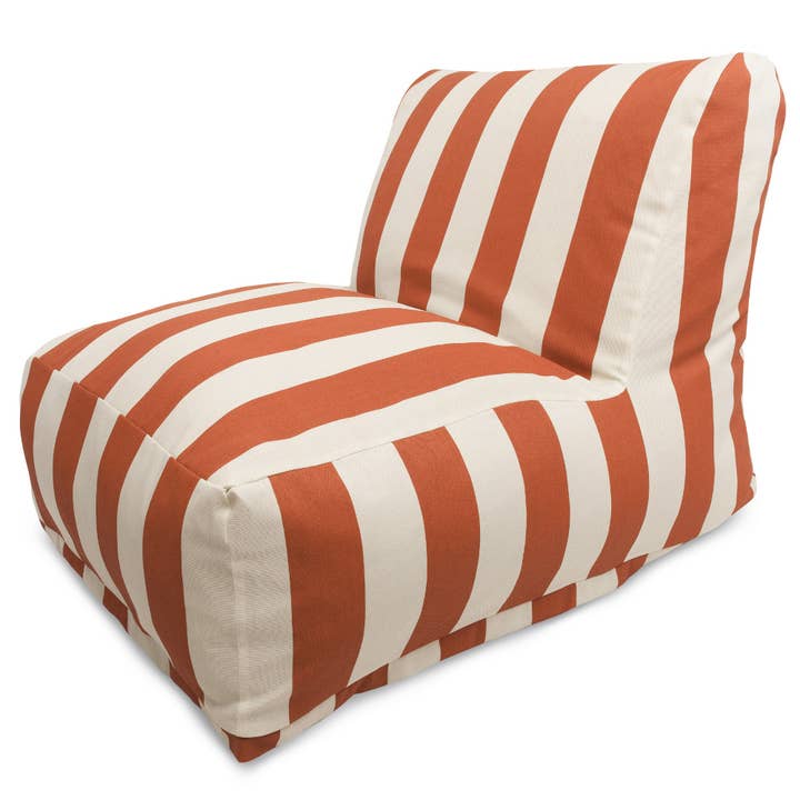 Burnt Orange Vertical Stripe Chair Lounger for wholesale by Majestic Home Goods