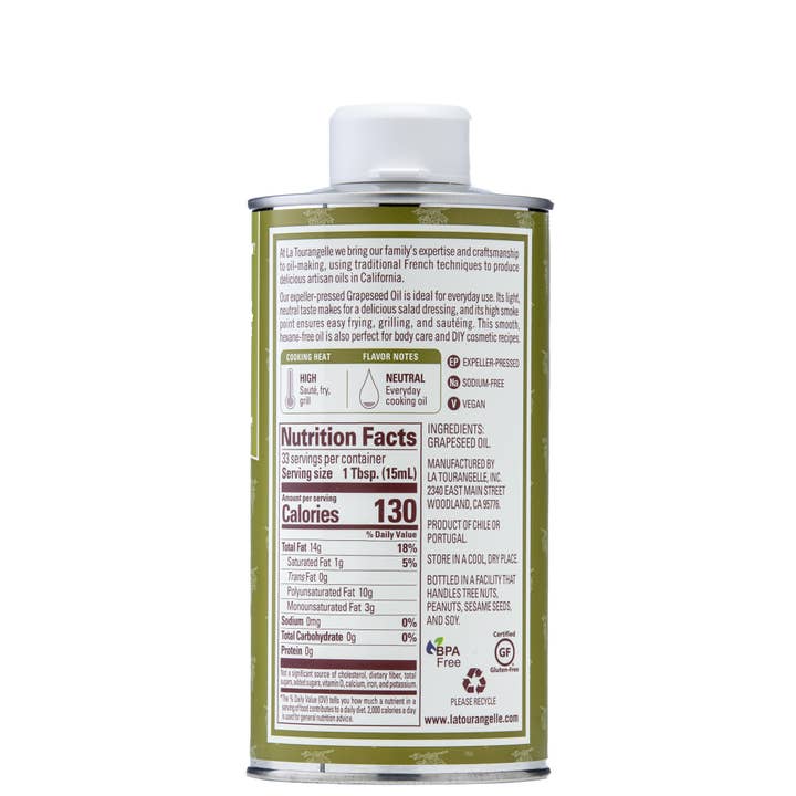 La Tourangelle - Wholesale Cooking Oil - La Tourangelle Grapeseed Oil, 16.9 Fl Oz - 6 Units1