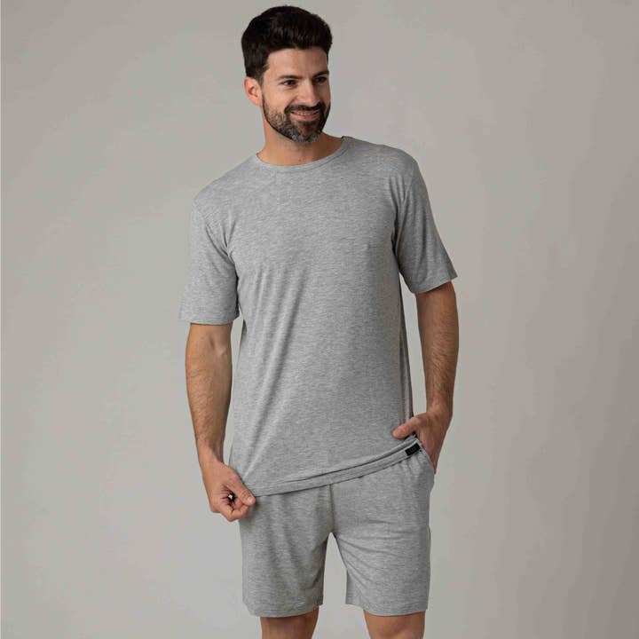 ZD Zero Defects – Großhandel Schlafanzughose – Herren – Sommer-Pyjama-Set aus Modal Trendy grau0