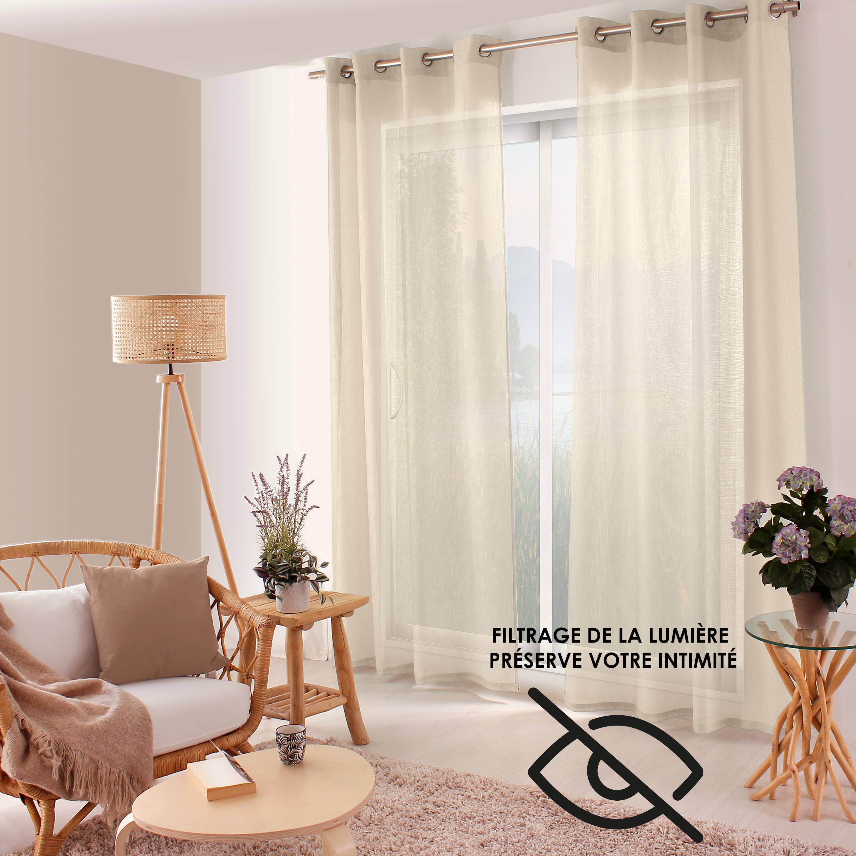 DECOSTARS - CmaDECO - Vente Rideaux - Voilage ajouré avec Œillets, 140x240cm, Collection JELLY26