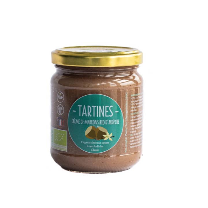 Organic chestnut cream from Ardèche Vanilla 30x250g for wholesale by Tartines & Oléa