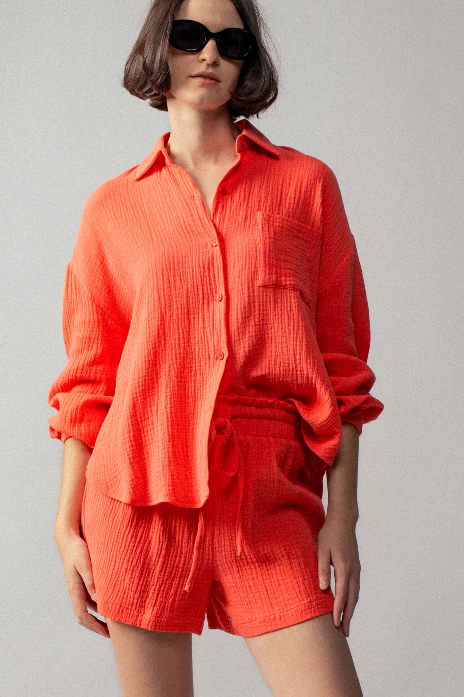 Urban Daizy - Wholesale Lounge Set - Women's - Crinkle Cotton Gauze Resort Button-Up Set35