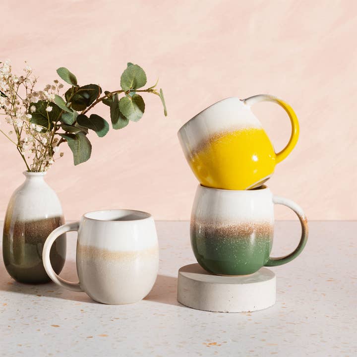 Sass & Belle Europe - Wholesale Coffee Mug - Dip Glazed Ombre Green Mug