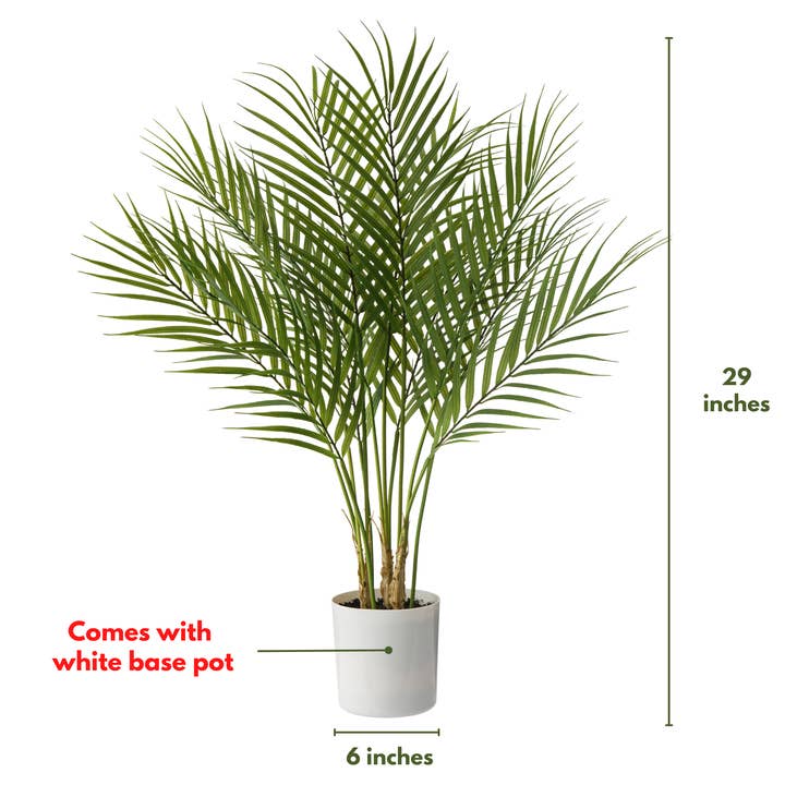 Forever Leaf - Wholesale Artificial Plant - 30" Artificial Palm Tree in White Pot1
