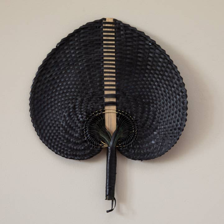 Bamboo Handwoven Fan Black for wholesale by Jak Jak Home