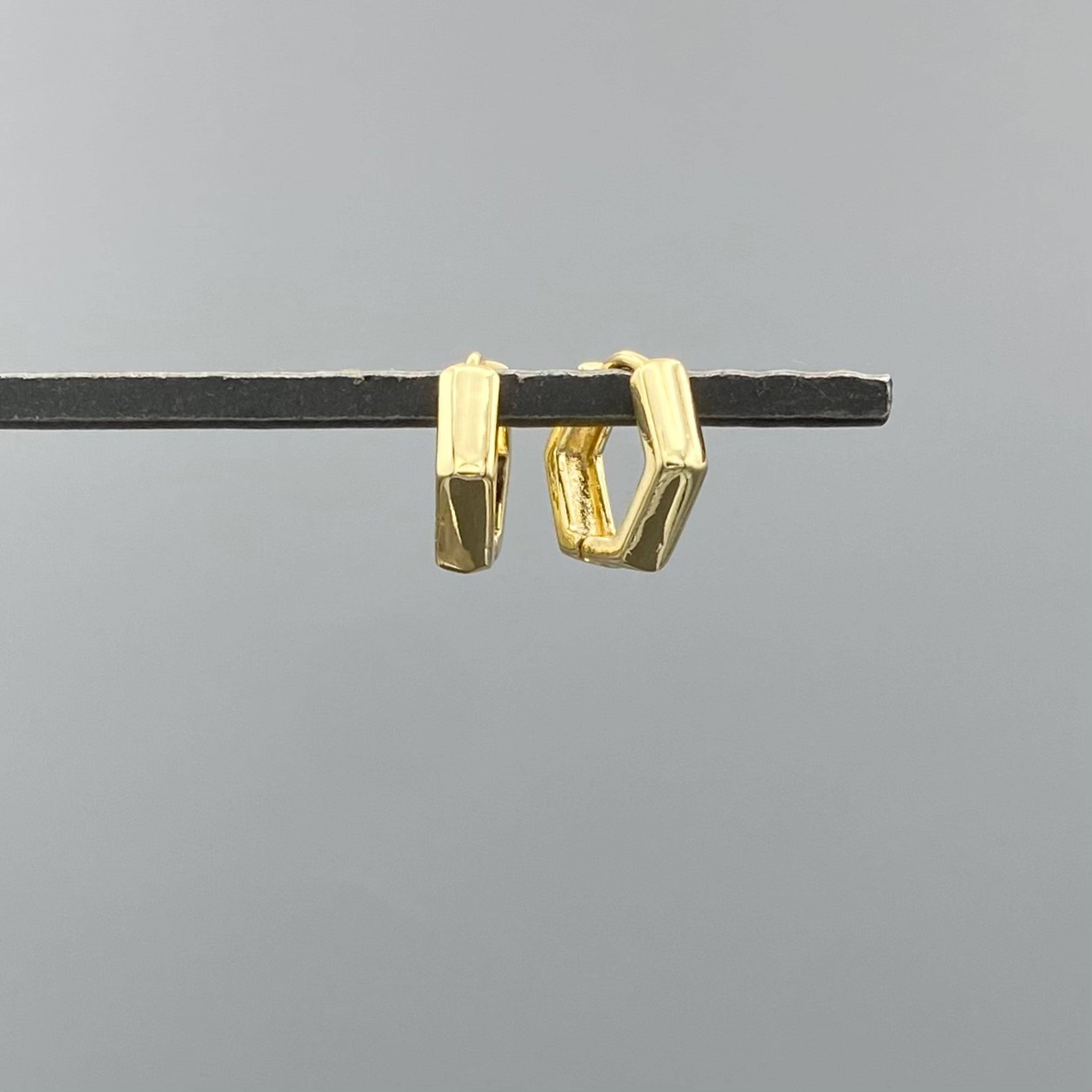 Something Silver - Vendita all'ingrosso Orecchini a cerchio - Cerchi a Cerniera Esagonali a Scatto0