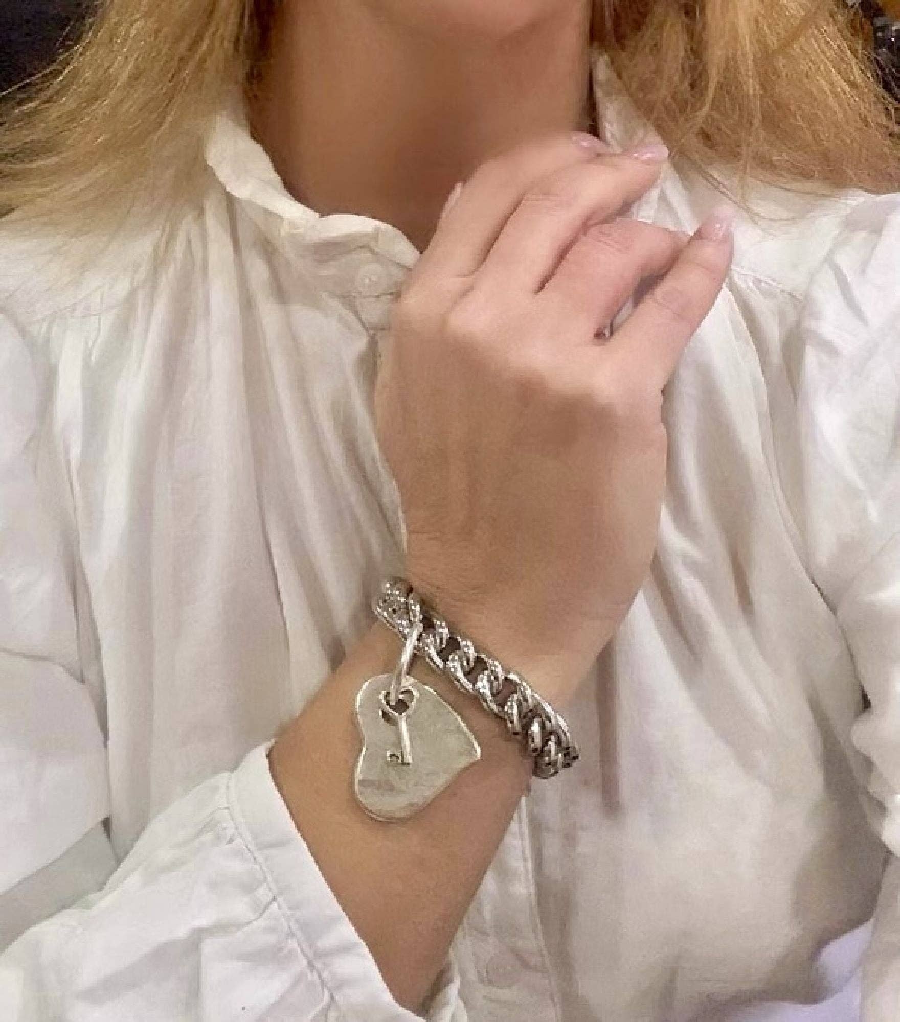 Gloria Mago - Venta al por mayor Pulseras de abalorios/colgantes - Pulsera cadena Llave y Corazón charm1