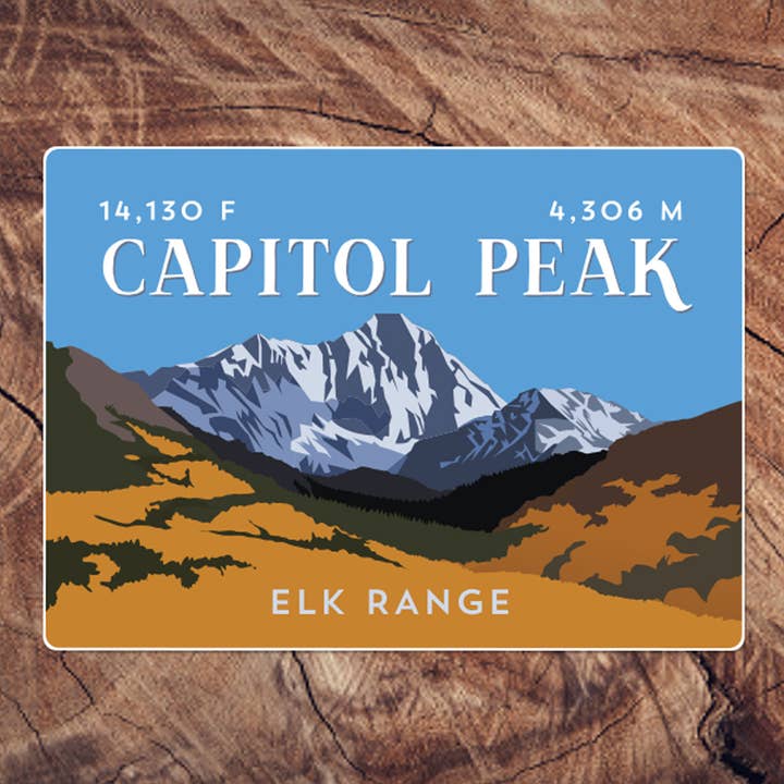 Capitol Peak Colorado 14er Sticker (3.5" x 2.5") for wholesale by Hinterland Outdoors