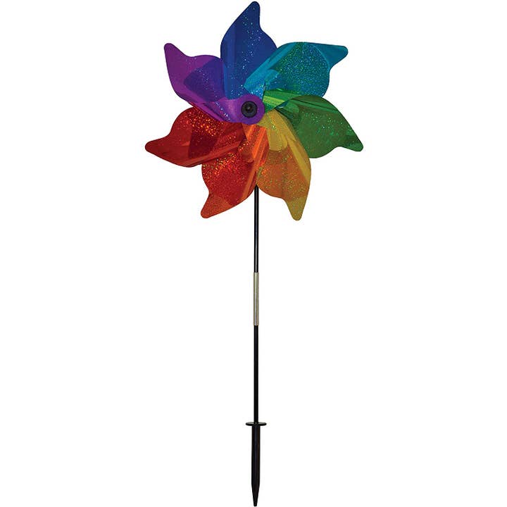 18" Rainbow Sparkle Pinwheel Spinner for wholesale by In the Breeze, LLC.