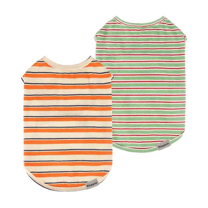 2 Pack Waffle Striped Dog Shirt for wholesale by Fitwarm