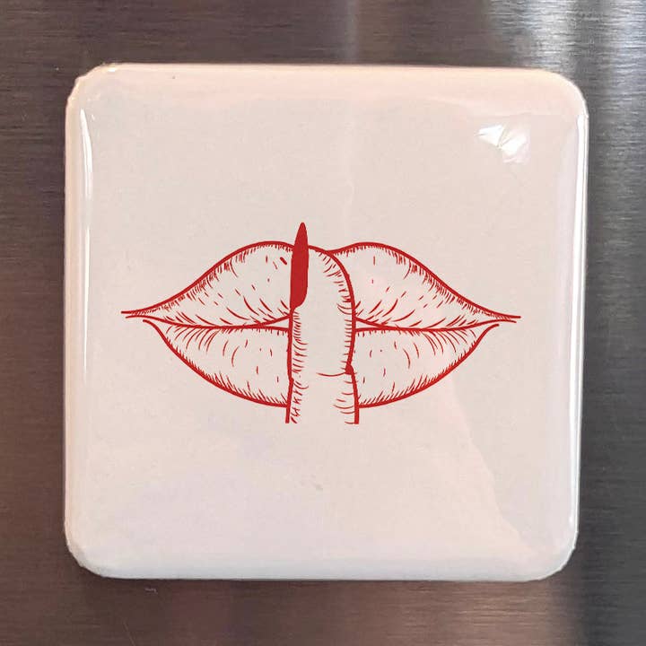 Girl lip with finger for silence Fridge Magnet for wholesale by PhiloPerse