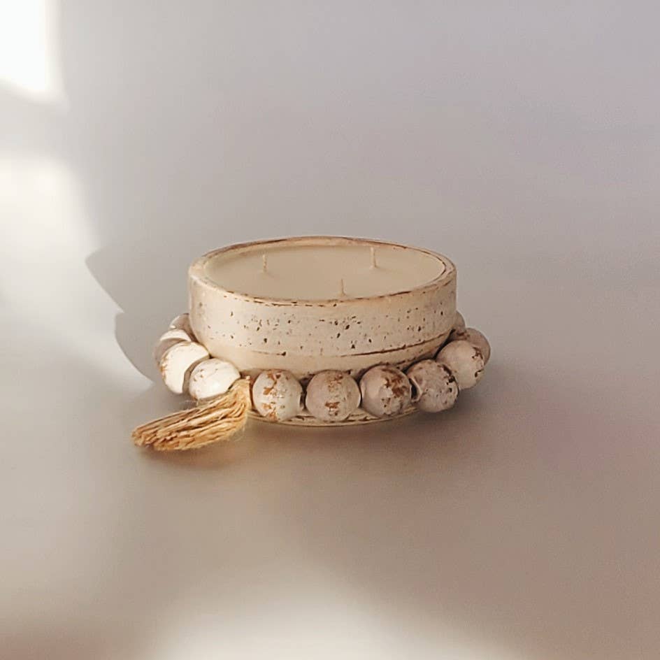 LiveYoung Candle Company - Wholesale Jar/Filled Candle - *Classic Scents* - Beaded Round Candle - Black or White1