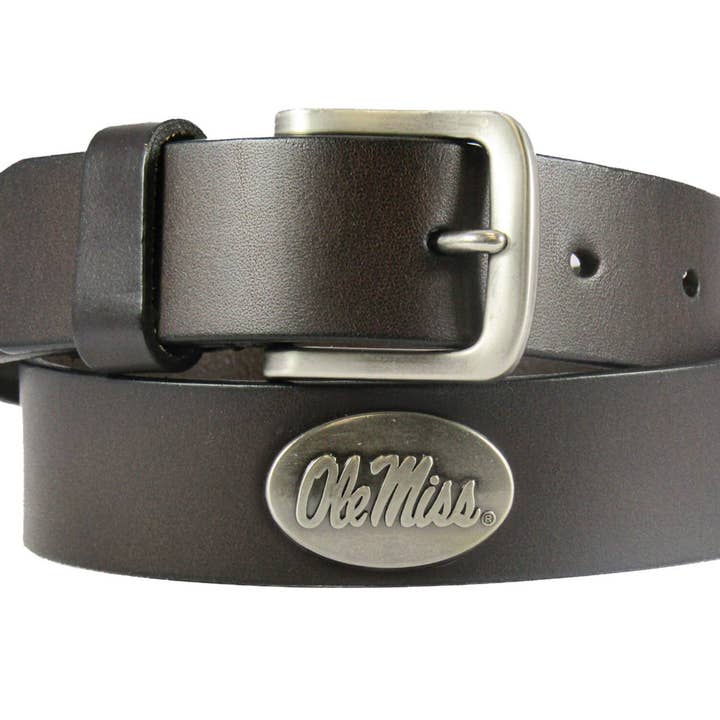 Ole Miss Rebels Men's Collegiate Leather Belt for wholesale by Zep-Pro