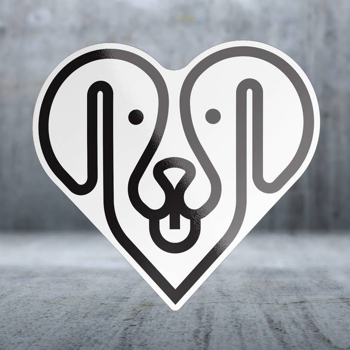 Dog Face Heart - Sticker for wholesale by Two Feet Treats