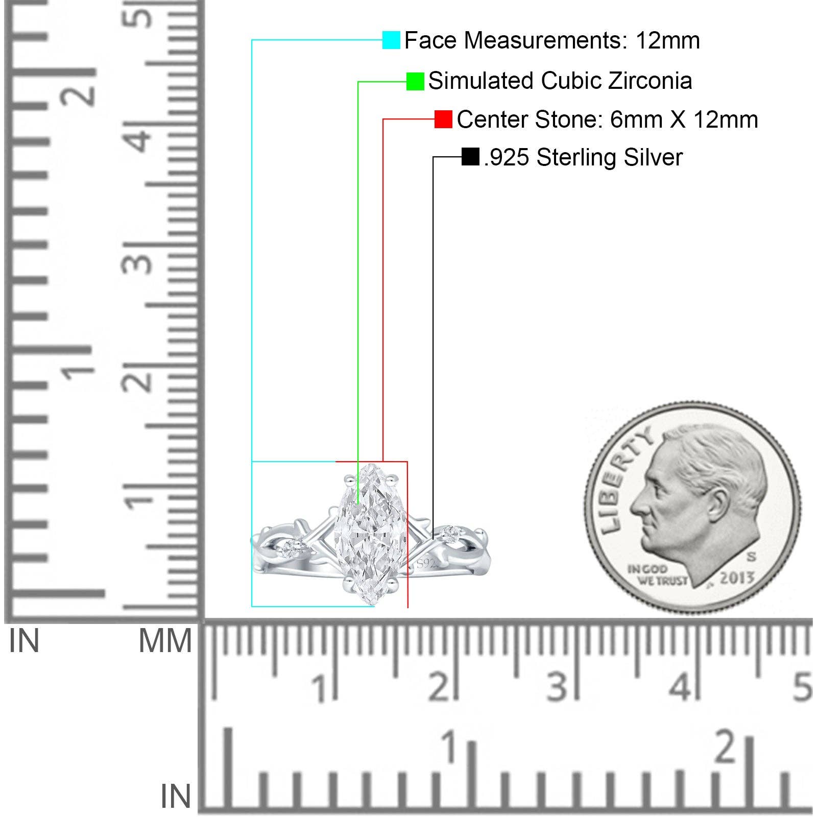 Cubic Zirconia Marquise Split Shank Infinity Snoet Ring Cubic Zirconia for engroshandel på Faire3