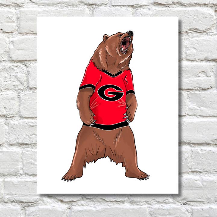 UGA Bear Fan Print for wholesale by Athens Art & Frame