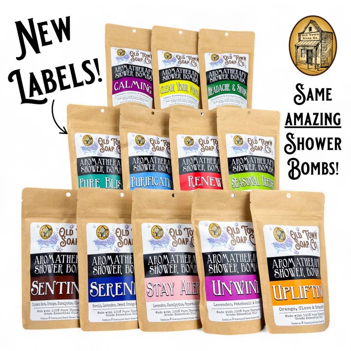Old Town Soap Co. - Wholesale Shower Steamer/Bomb - Shower Bombs/Steamers -8 Pack -Avail in 12 Blends #1 Seller
