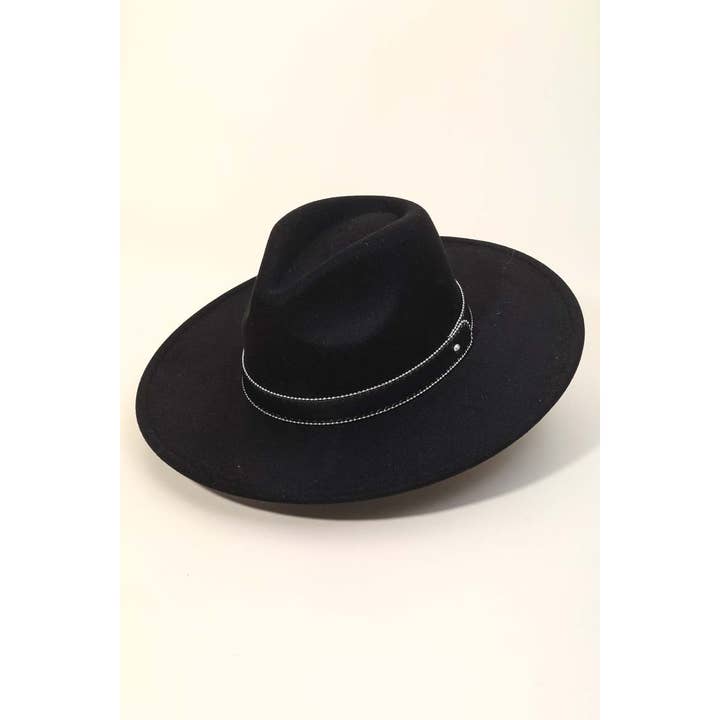 Anarchy Street - Wholesale Fedora - Women's - Faux Leather Strap Flat Brim Fedora Hat