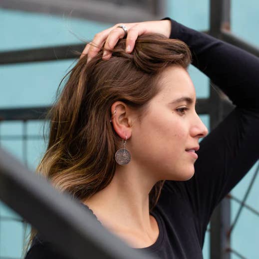 Jennifer Kahn Jewelry - Wholesale Dangle Earrings - Brass Disc Earrings3