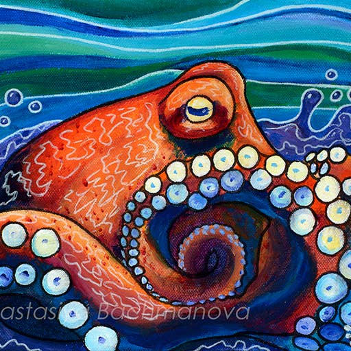 Impression d'art "Poulpe Encré" pour la vente par Follow the Sun