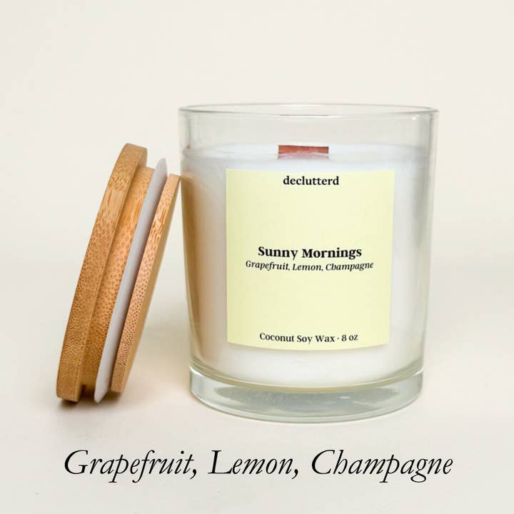 declutterd - Wholesale Jar/Filled Candle - Bulk declutterd 8 oz. Candles with Lid Non Toxic No Box23