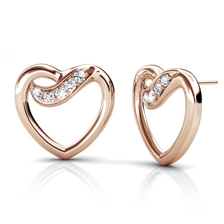 Angel Earrings - Rose Gold and Crystal for wholesale by CARALI / MYC Paris